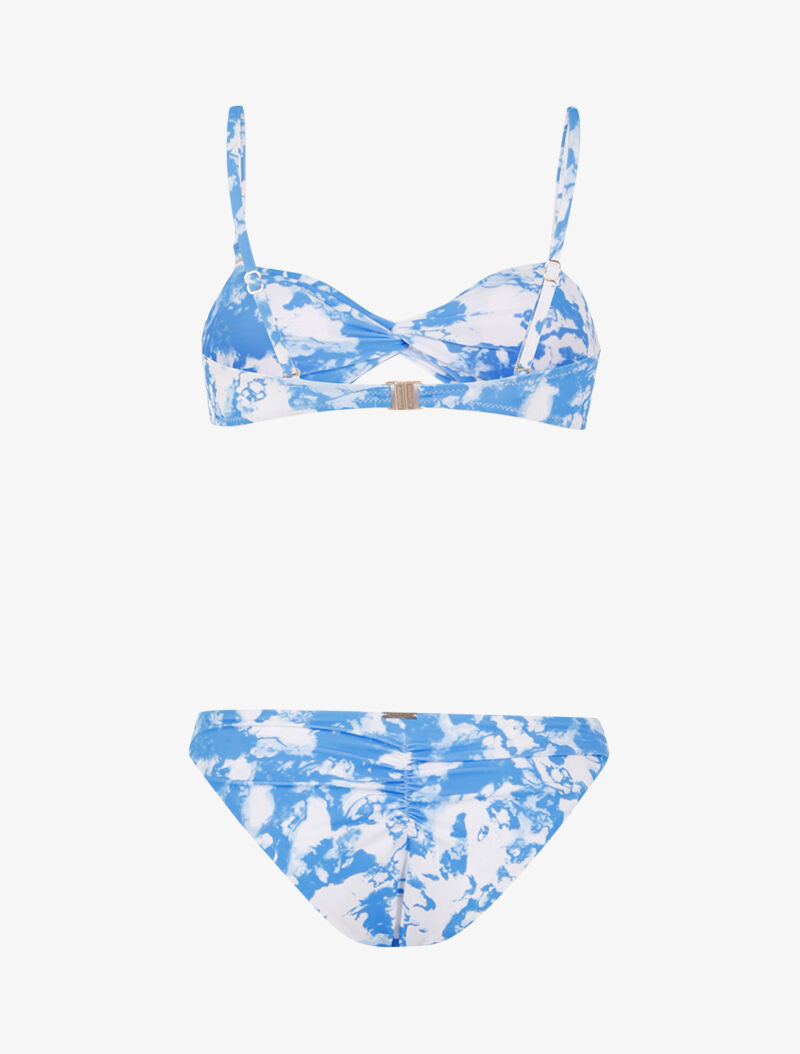 Bikini à imprimé délavé - bleu - 2
