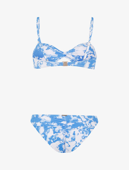 Bikini à imprimé délavé - bleu - 2