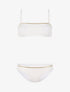 Bikini côtelé à liserés contrastants - écru/or - 1