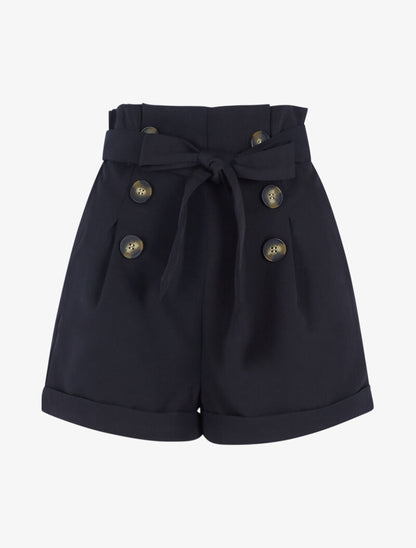 Short taille haute paper bag - noir - 3