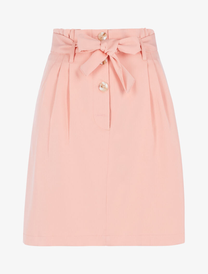 Jupe taille haute paper bag - rose - 3