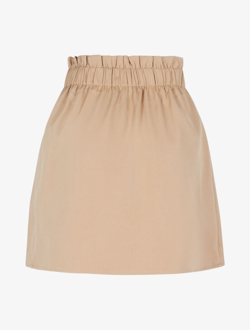 Jupe unie à cordon décoratif - beige - 2