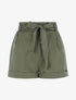 Short taille haute à ourlets - kaki - 1