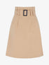 Jupe unie coupe trapèze taille haute - beige foncé - 1