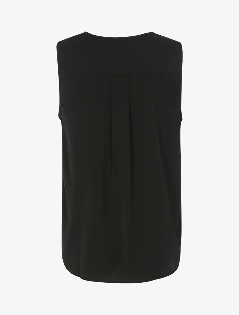 Blouse cache-coeur satiné à dos long - noir - 2