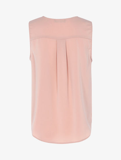 Blouse cache-coeur satiné à dos long - rose - 2