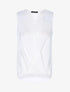 Blouse cache-coeur satiné à dos long - blanc - 3