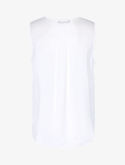 Blouse cache-coeur satiné à dos long - blanc - 2