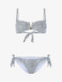Bikini texturé empiécement V doré - blanc et noir - 3