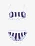 Bikini bandeau imprimé marinière - marine/blanc - 3