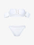 Bikini côtelé à corsage et tanga ajouré - blanc - 1