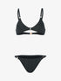 Bikini triangle texturé et pailleté - noir - 3