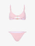 Bikini triangle texturé et pailleté - rose - 1