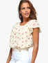 Top court à imprimé cerises - beige - 6
