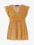 Top transparent fleuri - jaune - 1