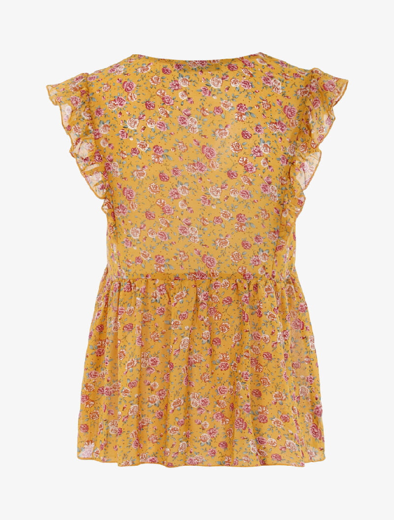 Top transparent fleuri - jaune - 2