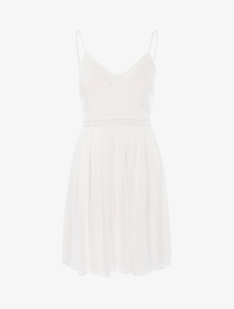 Robe à détails crochet - ecru - 1