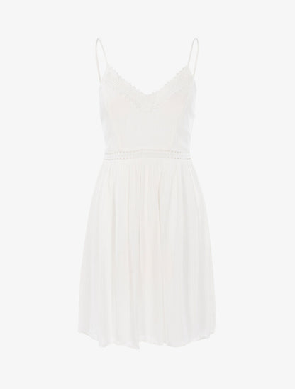 Robe à détails crochet - ecru - 1