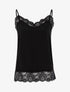 Top satiné à bords dentelle - noir - 3
