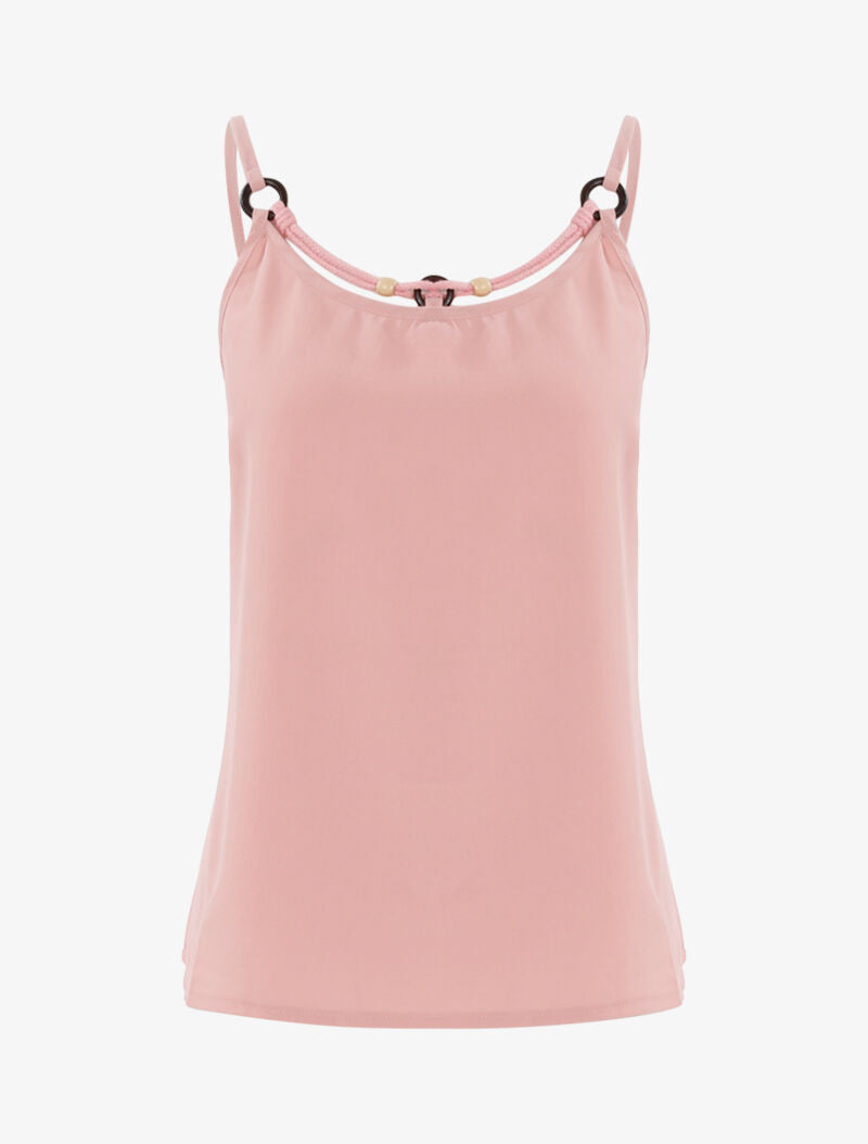 Top à encolure style cordon stylisé - rose - 3
