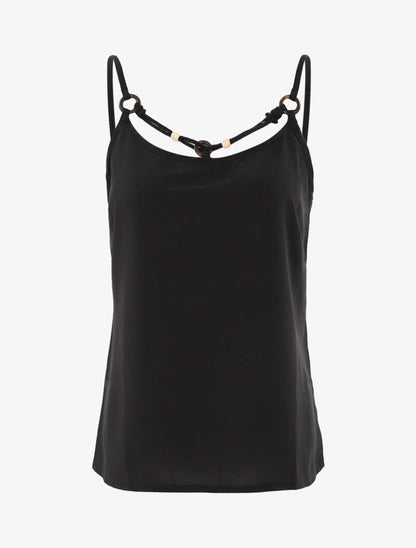 Top à encolure style cordon stylisé - noir - 1