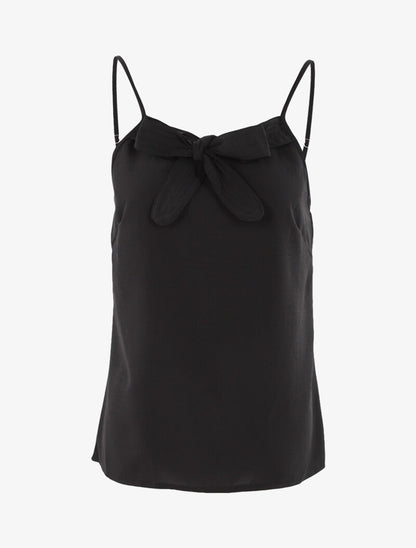 Top à encolure avec passants - noir - 3