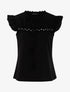 Top fluide à détails crochet ajourés - noir - 3