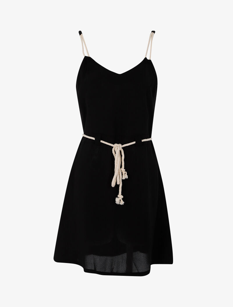 Robe à bretelles style cordes - noir - 3