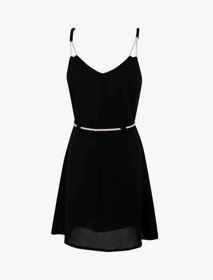 Robe à bretelles style cordes - noir - 2