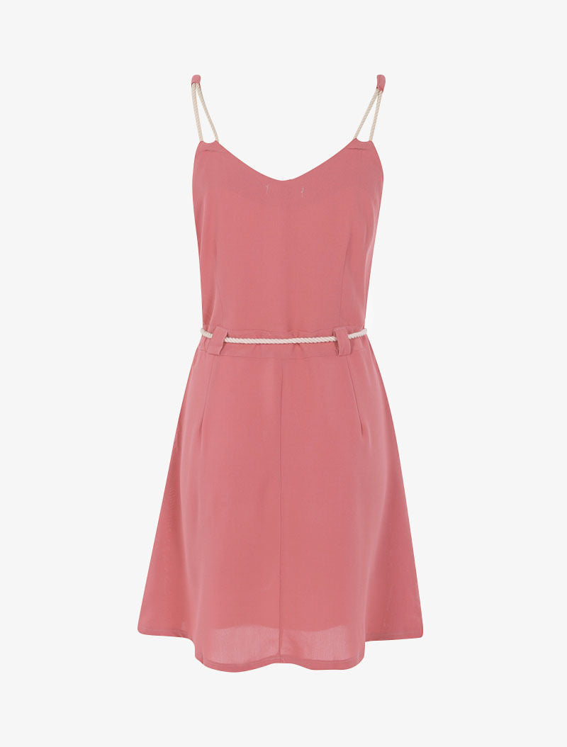 Robe à bretelles style cordes - rose - 2