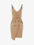 Robe chasuble à boutons décoratifs - beige - 3