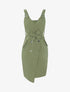 Robe chasuble à boutons décoratifs - kaki - 3