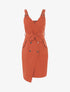 Robe chasuble à boutons décoratifs - orange - 1