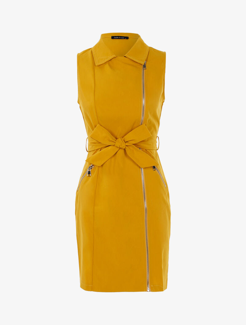 Robe sans manches zippée - jaune - 3