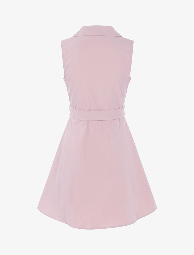 Robe patineuse à boutons décoratifs - rose - 2