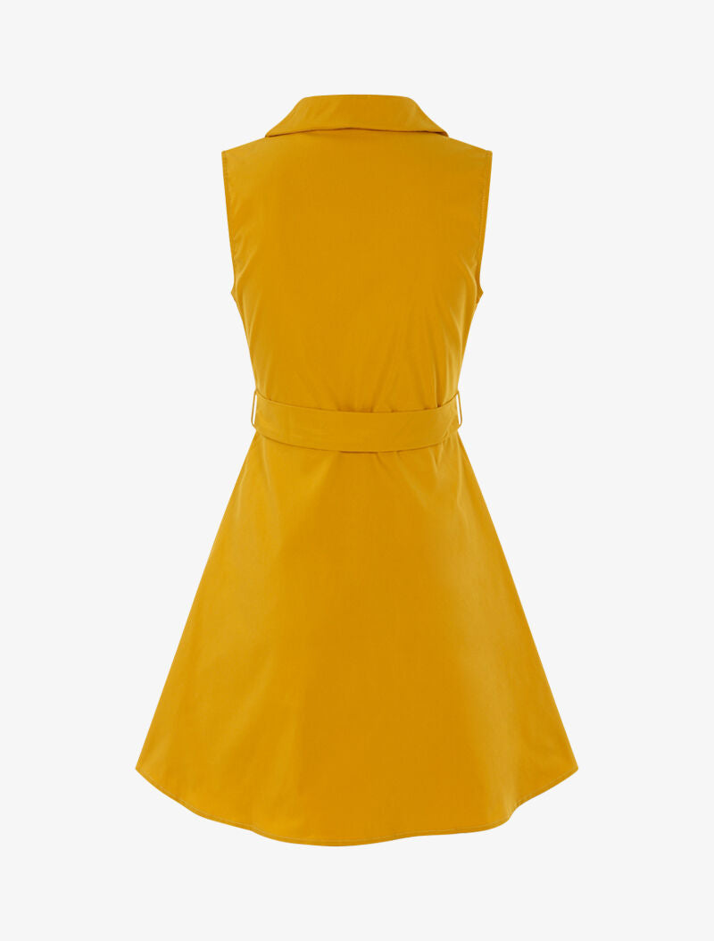 Robe patineuse à boutons décoratifs - jaune - 2