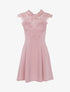 Robe patineuse à plastron dentelle - rose - 3