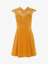 Robe patineuse à plastron dentelle - jaune - 1