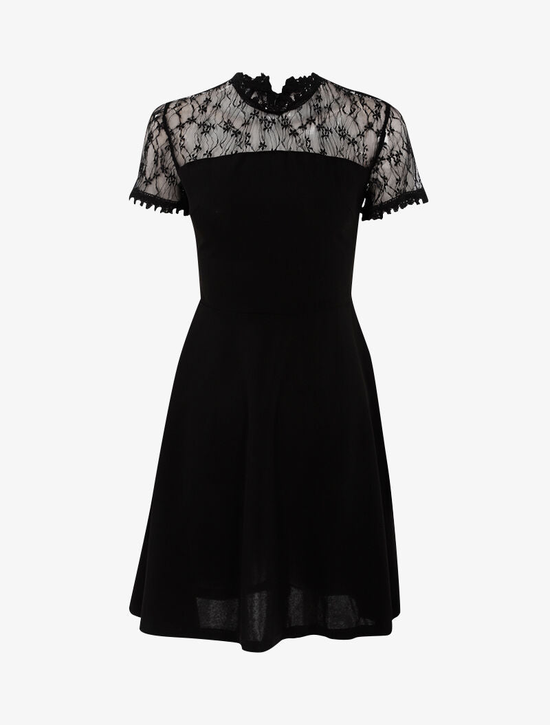 Robe à haut de poitrine ajouré - noir - 4