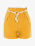 Short uni avec ceinture style corde - jaune - 1