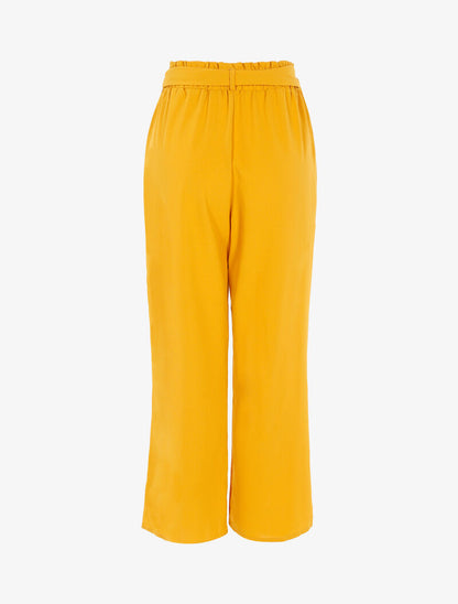 Pantalon fluide coupe large - jaune - 2