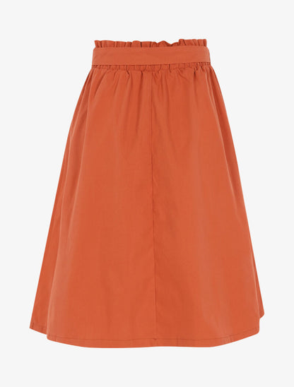 Jupe trapèze boutonnée - orange - 2