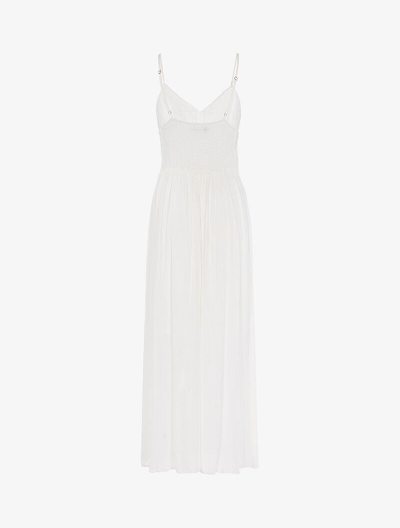 Robe longue à buste en crochet - blanc - 2