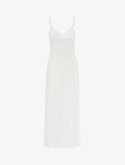 Robe longue à buste en crochet - blanc - 2