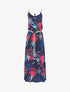 Robe à imprimé tropical et détails style cordes - marine - 1