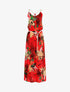 Robe à imprimé tropical et détails style cordes - rouge - 1
