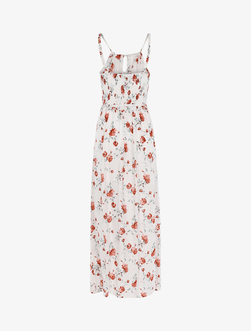 Robe longue à imprimé pivoines - blanc - 2