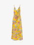 Robe fleurie à encolure cache-coeur - jaune - 1