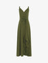 Robe longue à bord fendu volanté - kaki - 3