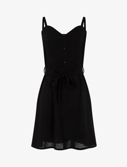 Robe à boutonnière décorative - noir - 3